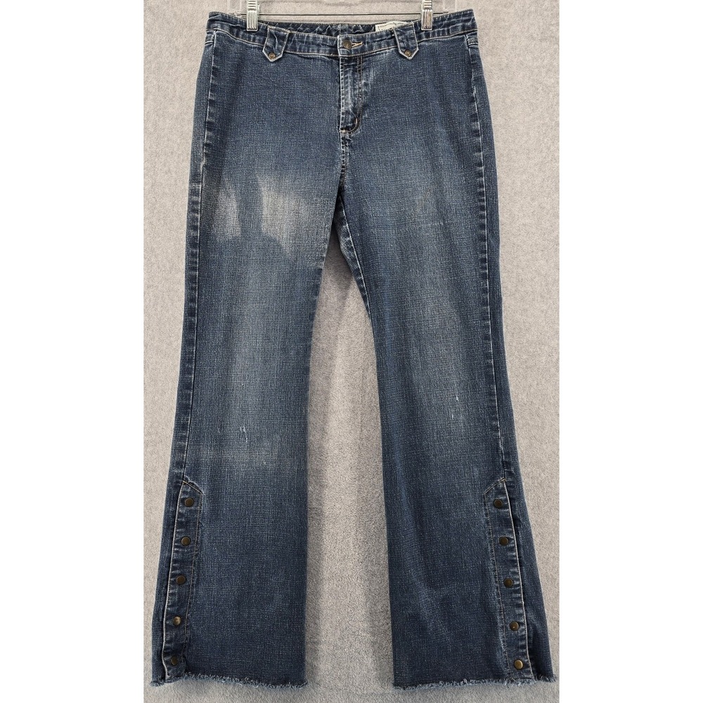 Vtg Y2K Live A Little‎ Jeans Women's 10 Blue Bootcut Snap Legs Hippie Mid 33x30